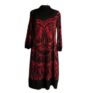 Tiana B red and black casual print dress